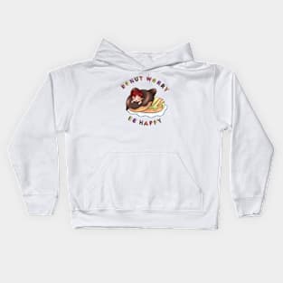 donut worry be happy Kids Hoodie